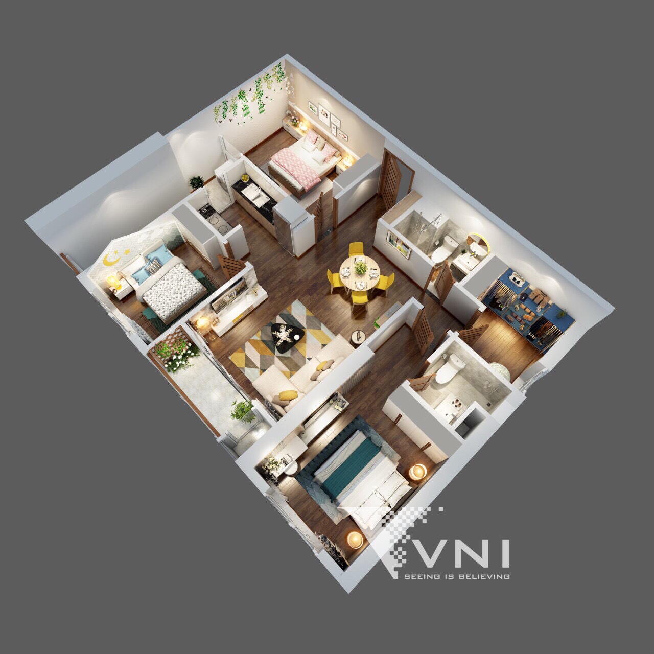 Căn hộ 3 ngủ 90m The Terra An Hưng