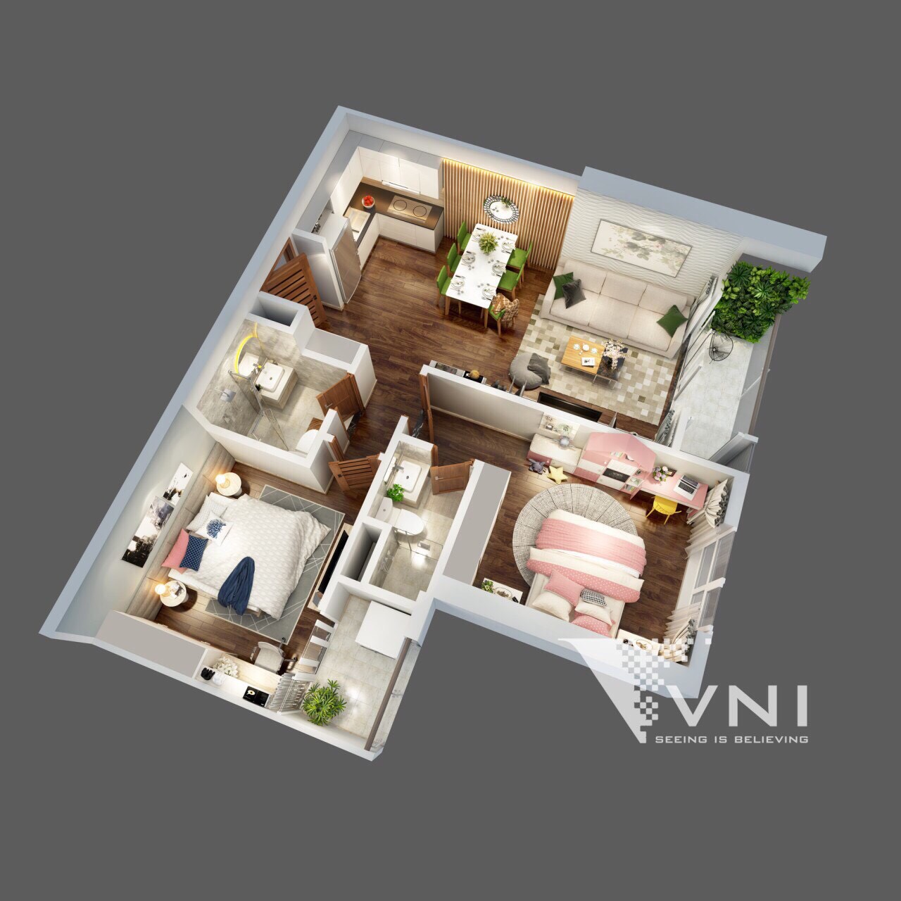 căn hộ 2 ngủ 74m2 the terra an hưng