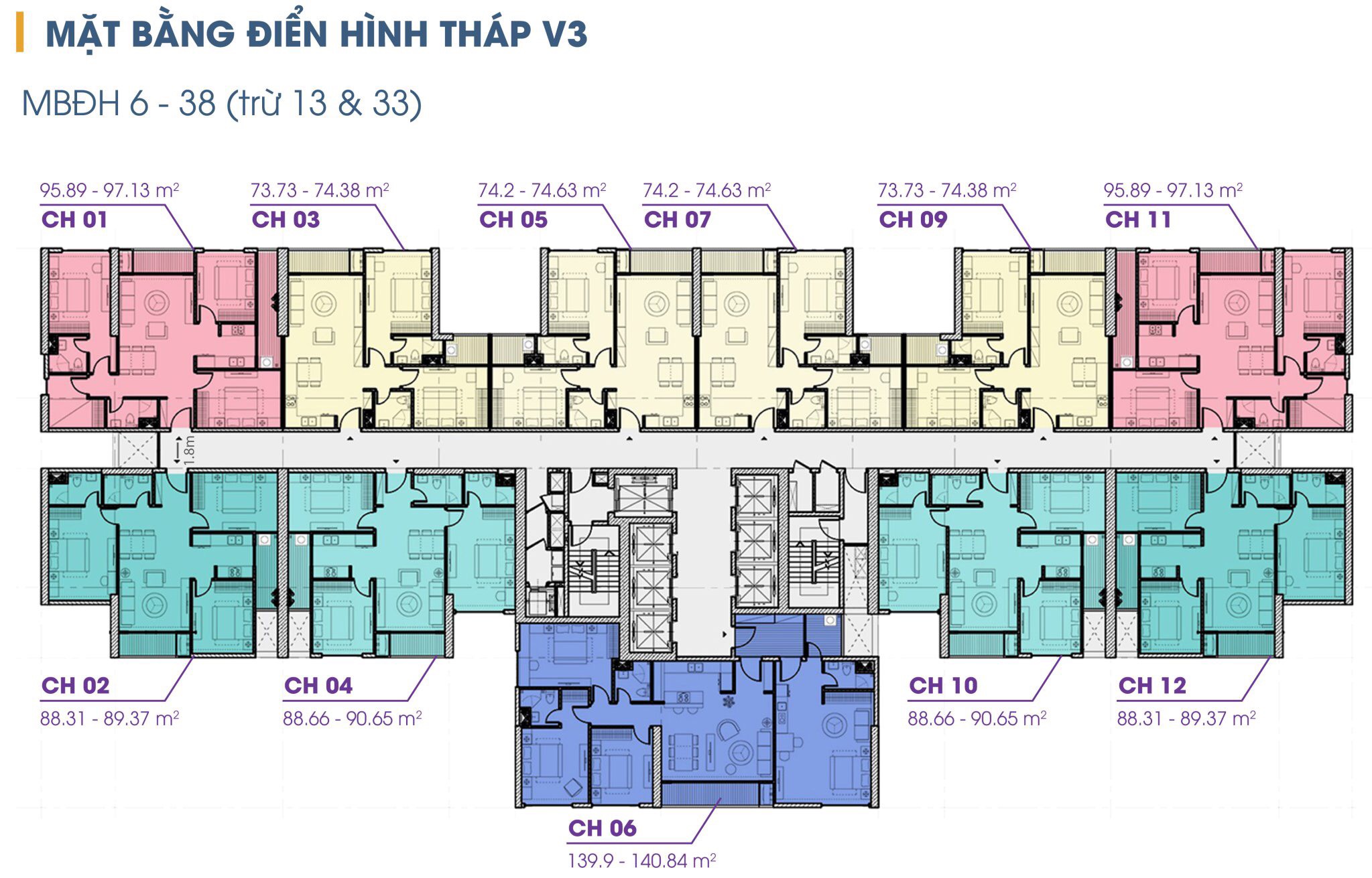 mặt bằng điển hình V3 the terra an hưng