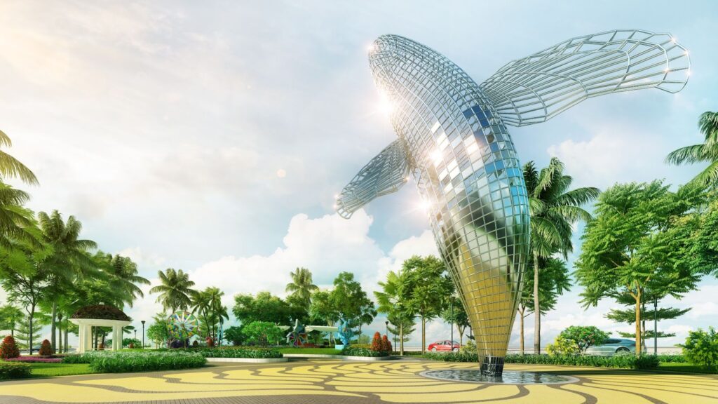 Artwork Cá Voi khu checkin độc đáo tiện ích của Vlasta Sầm Sơn