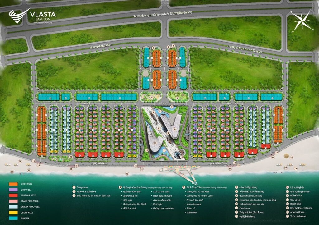 Mặt bằng Vlasta Sầm Sơn quy mô 25.59 ha